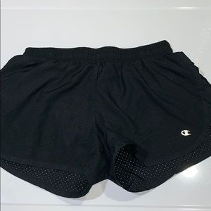 Black mesh running shorts